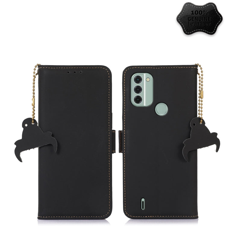 Custodia per telefono in pelle magnetica RFID in vera pelle, For Nokia C31