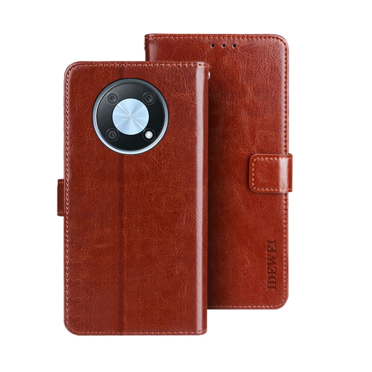 idewei Custodia per telefono in pelle con texture Crazy Horse, For Huawei nova Y90, For Infinix Note 12, For Infinix Note 12 Pro 4G