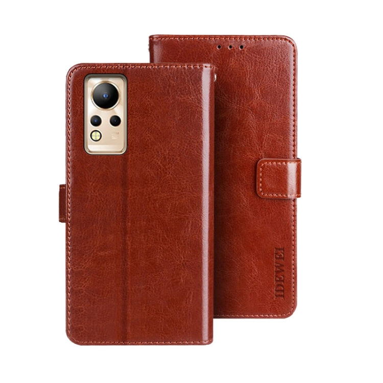 idewei Custodia per telefono in pelle con texture Crazy Horse, For Huawei nova Y90, For Infinix Note 12, For Infinix Note 12 Pro 4G