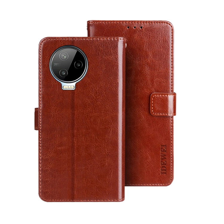 idewei Custodia per telefono in pelle con texture Crazy Horse, For Huawei nova Y90, For Infinix Note 12, For Infinix Note 12 Pro 4G