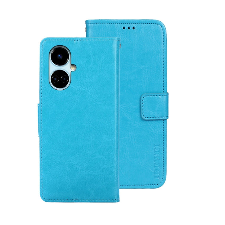 idewei Custodia per telefono in pelle con texture Crazy Horse, For Tecno Camon 19, For Tecno Pova 3, For Tecno Pova Neo 2