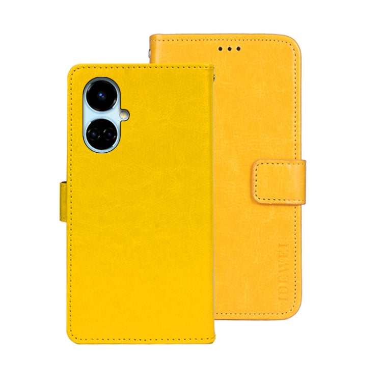 idewei Custodia per telefono in pelle con texture Crazy Horse, For Tecno Camon 19, For Tecno Pova 3, For Tecno Pova Neo 2