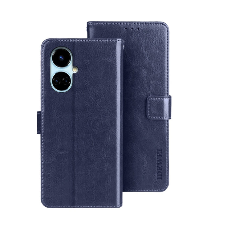 idewei Custodia per telefono in pelle con texture Crazy Horse, For Tecno Camon 19, For Tecno Pova 3, For Tecno Pova Neo 2