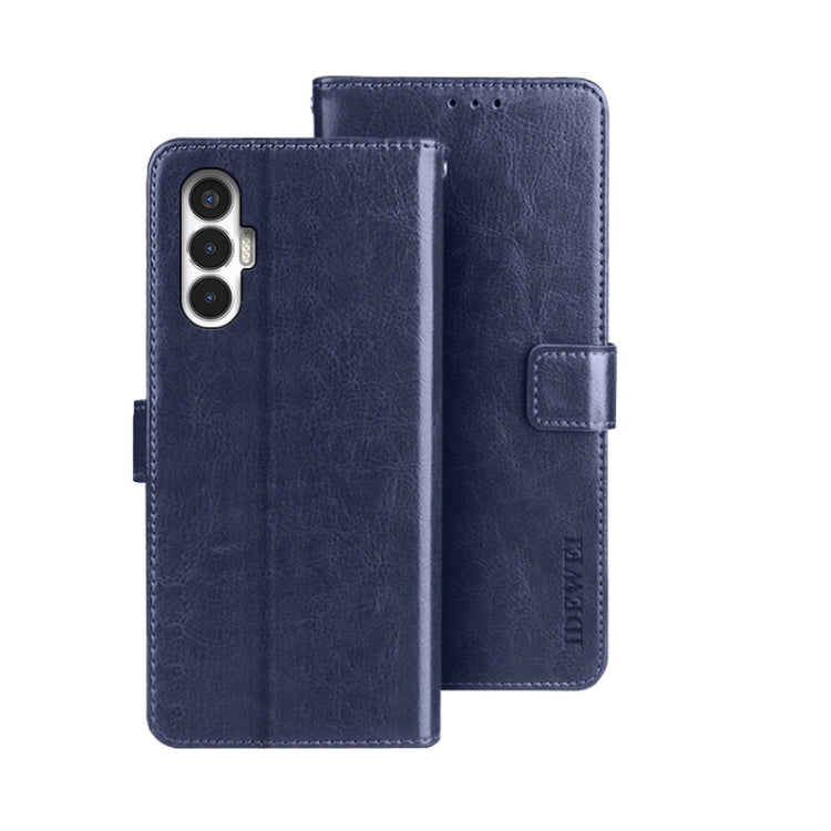 idewei Custodia per telefono in pelle con texture Crazy Horse, For Tecno Camon 19, For Tecno Pova 3, For Tecno Pova Neo 2