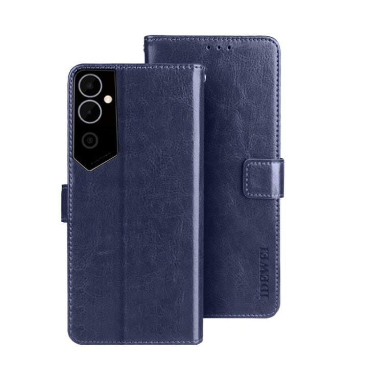 idewei Custodia per telefono in pelle con texture Crazy Horse, For Tecno Camon 19, For Tecno Pova 3, For Tecno Pova Neo 2