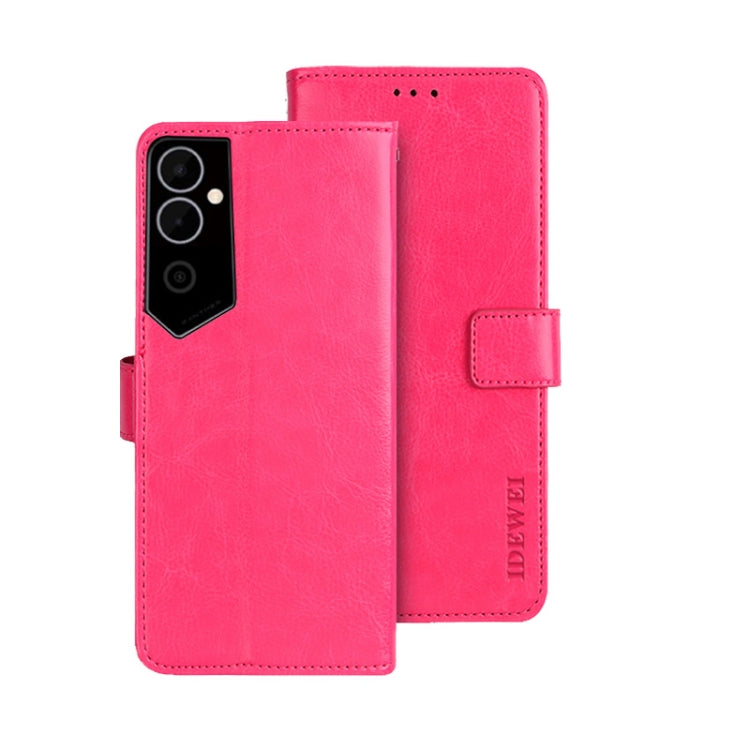 idewei Custodia per telefono in pelle con texture Crazy Horse, For Tecno Camon 19, For Tecno Pova 3, For Tecno Pova Neo 2