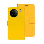 idewei Custodia per telefono in pelle con texture Crazy Horse, For vivo X90, For vivo X90 Pro, For vivo X90 Pro+