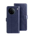 idewei Custodia per telefono in pelle con texture Crazy Horse, For vivo X90, For vivo X90 Pro, For vivo X90 Pro+
