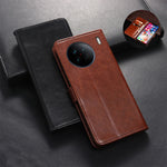idewei Custodia per telefono in pelle con texture Crazy Horse, For vivo X90, For vivo X90 Pro, For vivo X90 Pro+