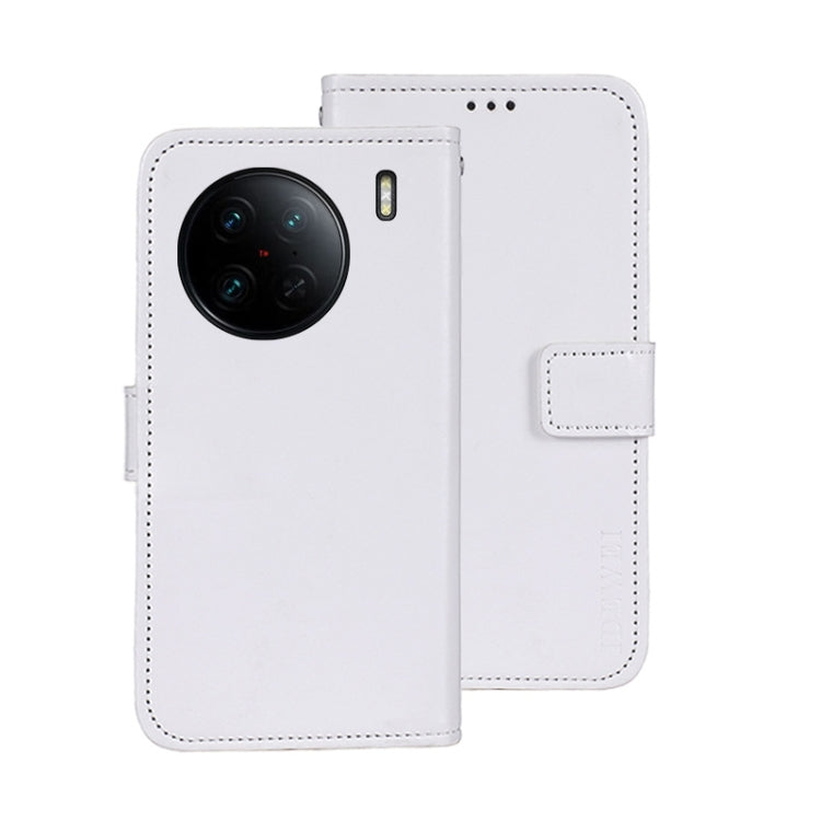 idewei Custodia per telefono in pelle con texture Crazy Horse, For vivo X90, For vivo X90 Pro, For vivo X90 Pro+