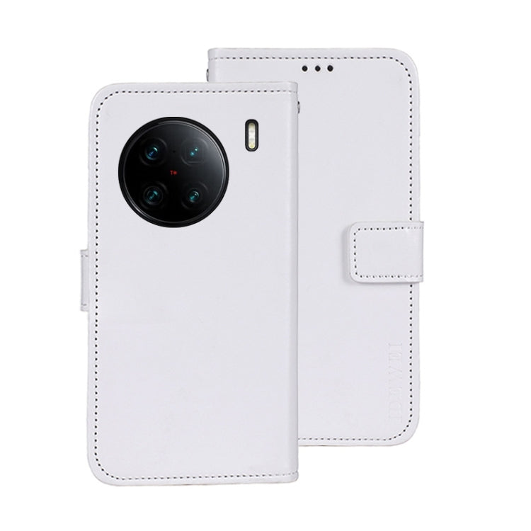 idewei Custodia per telefono in pelle con texture Crazy Horse, For vivo X90, For vivo X90 Pro, For vivo X90 Pro+