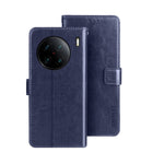 idewei Custodia per telefono in pelle con texture Crazy Horse, For vivo X90, For vivo X90 Pro, For vivo X90 Pro+