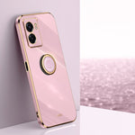 XINLI custodia per telefono in TPU elettrolitico con bordo dritto 6D con supporto per anello, For OPPO A57, For OPPO A95 5G, For OPPO A96