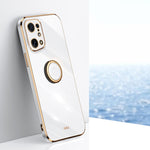 XINLI custodia per telefono in TPU elettrolitico con bordo dritto 6D con supporto per anello, For OPPO Find X5, For OPPO Find X5 Pro, For OPPO A17