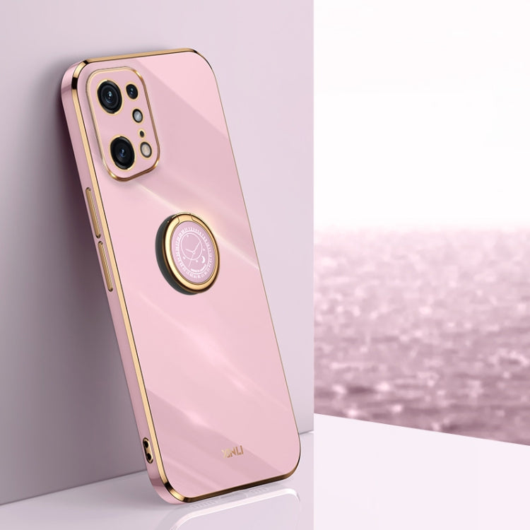XINLI custodia per telefono in TPU elettrolitico con bordo dritto 6D con supporto per anello, For OPPO Find X5, For OPPO Find X5 Pro, For OPPO A17