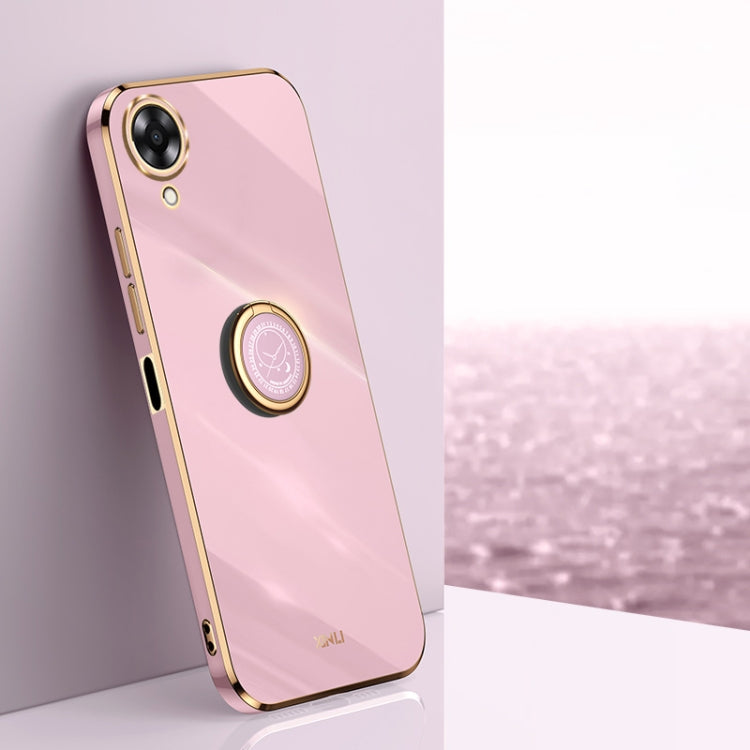 XINLI custodia per telefono in TPU elettrolitico con bordo dritto 6D con supporto per anello, For OPPO A17k, For OPPO A36, For OPPO A58 5G