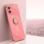 XINLI custodia per telefono in TPU elettrolitico con bordo dritto 6D con supporto per anello, For OPPO A17k, For OPPO A36, For OPPO A58 5G
