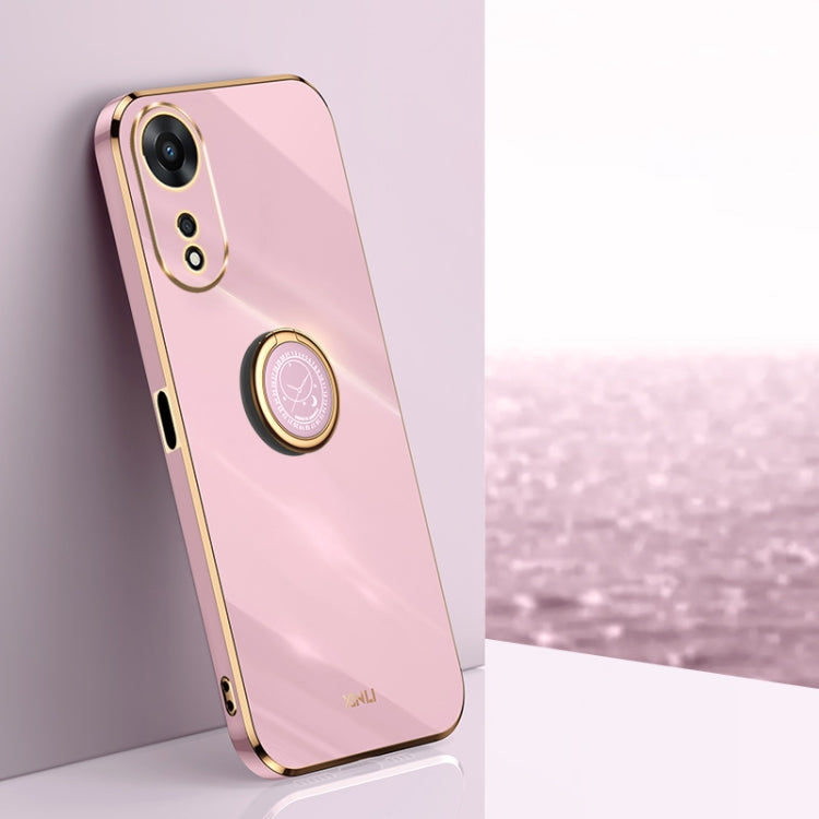 XINLI custodia per telefono in TPU elettrolitico con bordo dritto 6D con supporto per anello, For OPPO A17k, For OPPO A36, For OPPO A58 5G