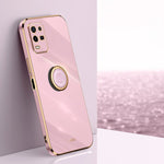 XINLI custodia per telefono in TPU elettrolitico con bordo dritto 6D con supporto per anello, For OPPO K9x, For OPPO K10, For OPPO K10 Pro
