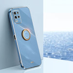 XINLI custodia per telefono in TPU elettrolitico con bordo dritto 6D con supporto per anello, For OPPO K9x, For OPPO K10, For OPPO K10 Pro