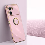 XINLI custodia per telefono in TPU elettrolitico con bordo dritto 6D con supporto per anello, For OPPO K9x, For OPPO K10, For OPPO K10 Pro