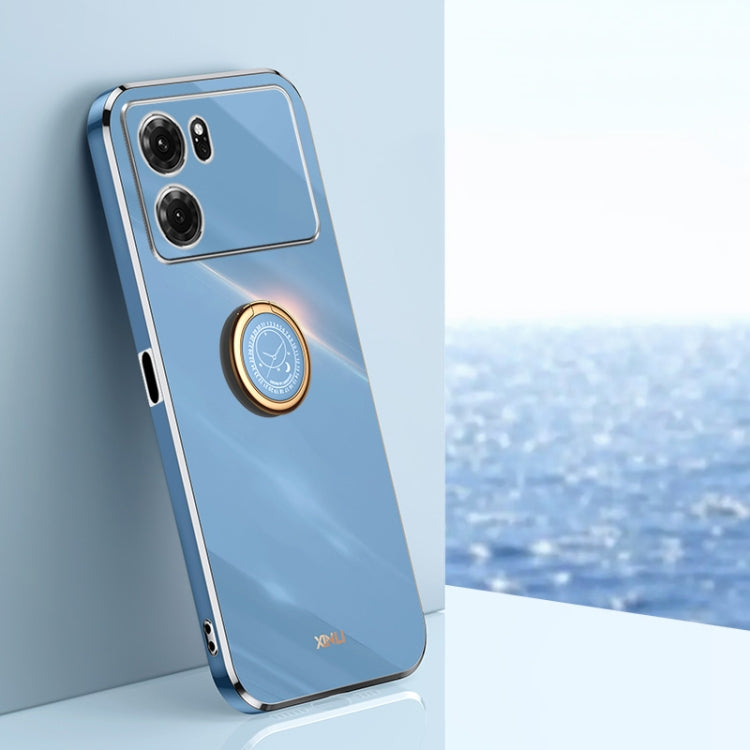 XINLI custodia per telefono in TPU elettrolitico con bordo dritto 6D con supporto per anello, For OPPO K9x, For OPPO K10, For OPPO K10 Pro