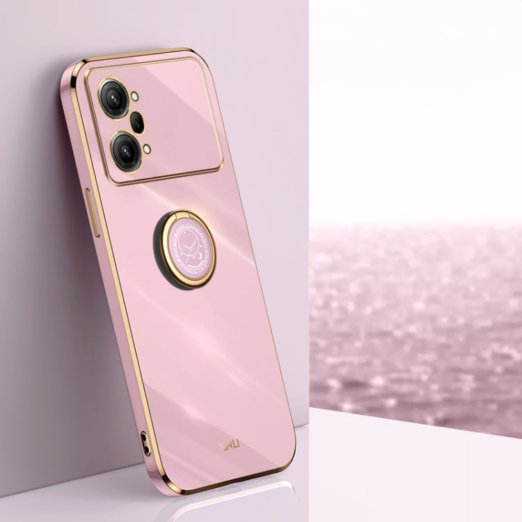 XINLI custodia per telefono in TPU elettrolitico con bordo dritto 6D con supporto per anello, For OPPO K9x, For OPPO K10, For OPPO K10 Pro