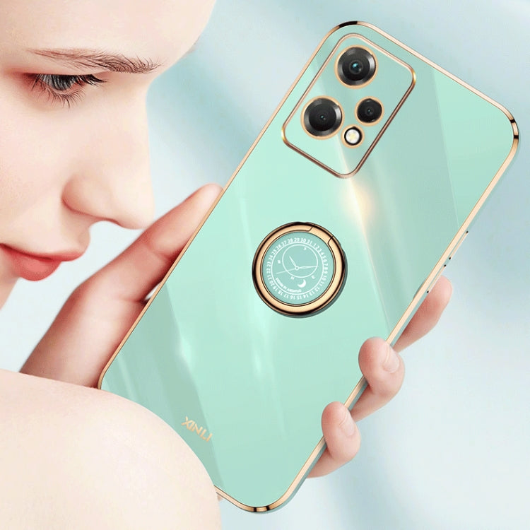 XINLI custodia per telefono in TPU elettrolitico con bordo dritto 6D con supporto per anello, For OPPO K10x, For OPPO Reno7 4G Global, For OPPO Reno7 SE