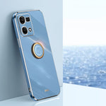 XINLI custodia per telefono in TPU elettrolitico con bordo dritto 6D con supporto per anello, For OPPO K10x, For OPPO Reno7 4G Global, For OPPO Reno7 SE