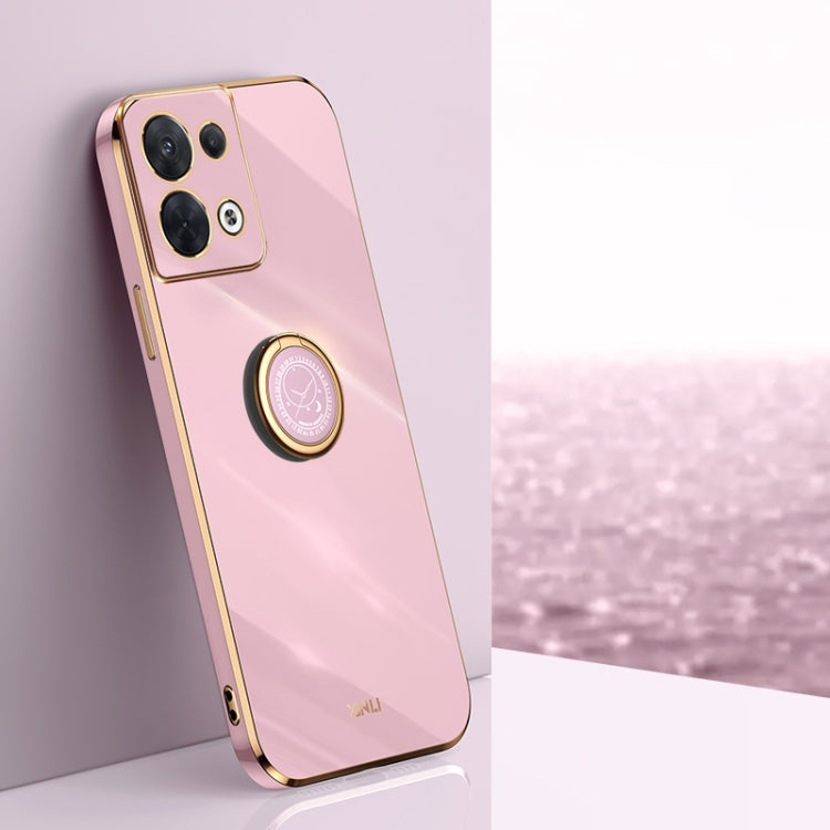 XINLI custodia per telefono in TPU elettrolitico con bordo dritto 6D con supporto per anello, For OPPO Reno7 Global, For OPPO Reno8, For OPPO Reno8 Pro