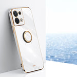 XINLI custodia per telefono in TPU elettrolitico con bordo dritto 6D con supporto per anello, For OPPO Reno7 Global, For OPPO Reno8, For OPPO Reno8 Pro