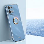 XINLI custodia per telefono in TPU elettrolitico con bordo dritto 6D con supporto per anello, For OPPO Reno7 Global, For OPPO Reno8, For OPPO Reno8 Pro