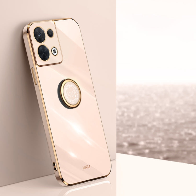 XINLI custodia per telefono in TPU elettrolitico con bordo dritto 6D con supporto per anello, For OPPO Reno7 Global, For OPPO Reno8, For OPPO Reno8 Pro