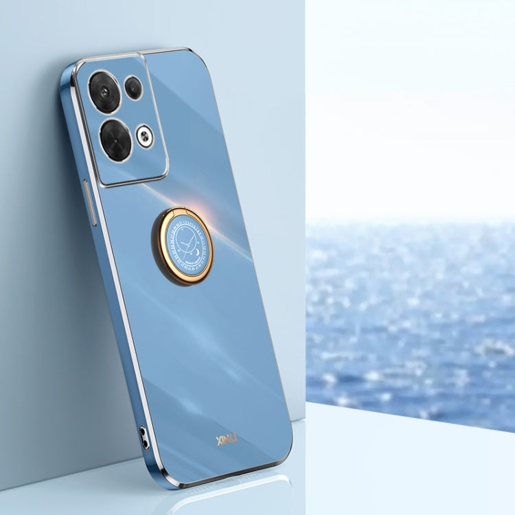 XINLI custodia per telefono in TPU elettrolitico con bordo dritto 6D con supporto per anello, For OPPO Reno8 Pro+