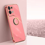 XINLI custodia per telefono in TPU elettrolitico con bordo dritto 6D con supporto per anello, For OPPO Reno8 Pro+