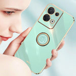 XINLI custodia per telefono in TPU elettrolitico con bordo dritto 6D con supporto per anello, For OPPO Reno8 Pro+