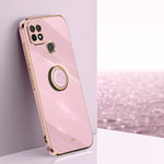 XINLI custodia per telefono in TPU elettrolitico con bordo dritto 6D con supporto per anello, For Realme 9 Pro, For Realme C20, For Realme C21Y