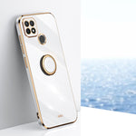 XINLI custodia per telefono in TPU elettrolitico con bordo dritto 6D con supporto per anello, For Realme 9 Pro, For Realme C20, For Realme C21Y