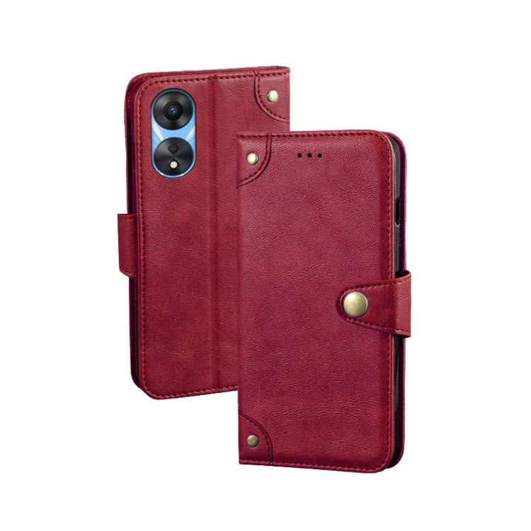 Custodia per telefono in pelle con texture retrò idewei, For Huawei nova 10 SE, For Huawei nova Y61 4G, For Infinix Zero Ultra 5G, For OPPO A58 5G, For OPPO A77s, For Oukitel C19 Pro