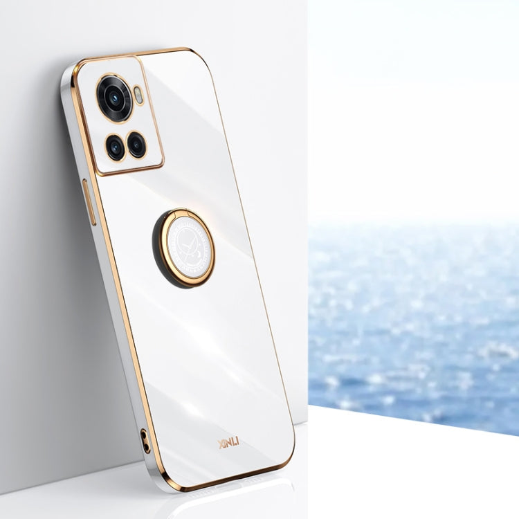 XINLI custodia per telefono in TPU elettrolitico con bordo dritto 6D con supporto per anello, For OnePlus 10 Pro, For OnePlus Ace, For OnePlus Ace Racing