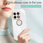 XINLI custodia per telefono in TPU elettrolitico con bordo dritto 6D con supporto per anello, For OnePlus Ace Pro, For Nothing Phone 1