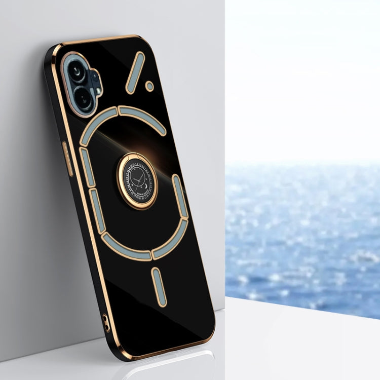 XINLI custodia per telefono in TPU elettrolitico con bordo dritto 6D con supporto per anello, For OnePlus Ace Pro, For Nothing Phone 1