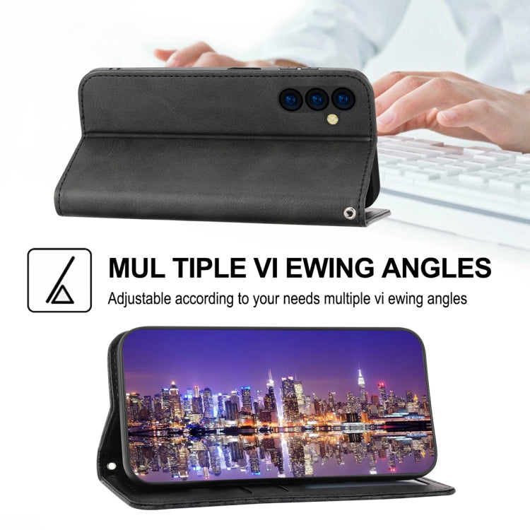 Custodia per telefono in pelle magnetica con struttura in vitello a griglia cubica, For Samsung Galaxy A54 5G, For Xiaomi 13, For Xiaomi 13 Pro, For Xiaomi Poco C40