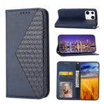 Custodia per telefono in pelle magnetica con struttura in vitello a griglia cubica, For Samsung Galaxy A54 5G, For Xiaomi 13, For Xiaomi 13 Pro, For Xiaomi Poco C40