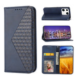 Custodia per telefono in pelle magnetica con struttura in vitello a griglia cubica, For Samsung Galaxy A54 5G, For Xiaomi 13, For Xiaomi 13 Pro, For Xiaomi Poco C40