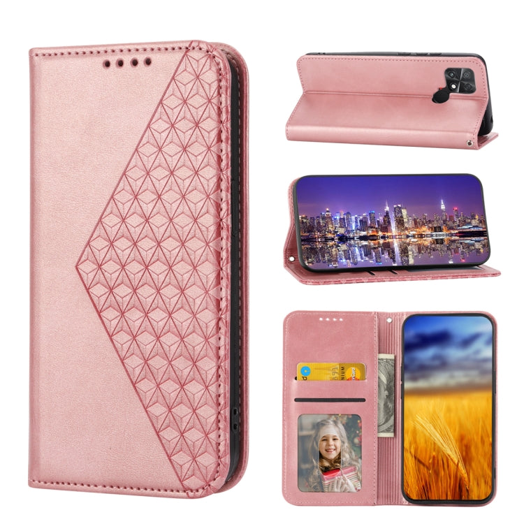 Custodia per telefono in pelle magnetica con struttura in vitello a griglia cubica, For Samsung Galaxy A54 5G, For Xiaomi 13, For Xiaomi 13 Pro, For Xiaomi Poco C40
