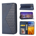 Custodia per telefono in pelle magnetica con struttura in vitello a griglia cubica, For Samsung Galaxy A54 5G, For Xiaomi 13, For Xiaomi 13 Pro, For Xiaomi Poco C40