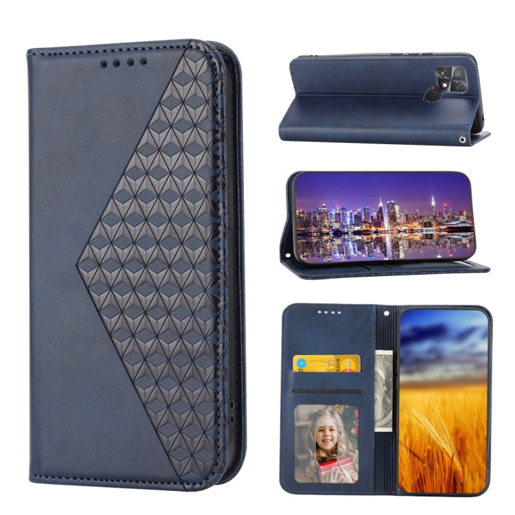 Custodia per telefono in pelle magnetica con struttura in vitello a griglia cubica, For Samsung Galaxy A54 5G, For Xiaomi 13, For Xiaomi 13 Pro, For Xiaomi Poco C40