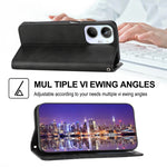 Custodia per telefono in pelle magnetica con struttura in vitello a griglia cubica, For Realme 10 4G