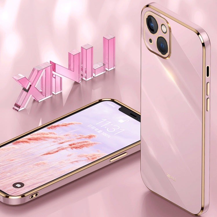 Custodia antiurto in TPU con bordo in oro con placcatura 6D XINLI, For iPhone 14, For iPhone 14 Plus, For iPhone 14 Pro